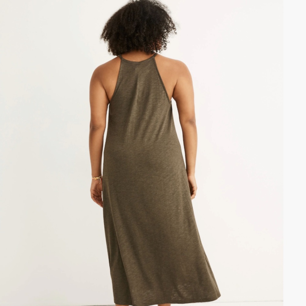 Madewell Knit Cami Midi Dress in Dried Olive Size Small - Picture 3 of 8